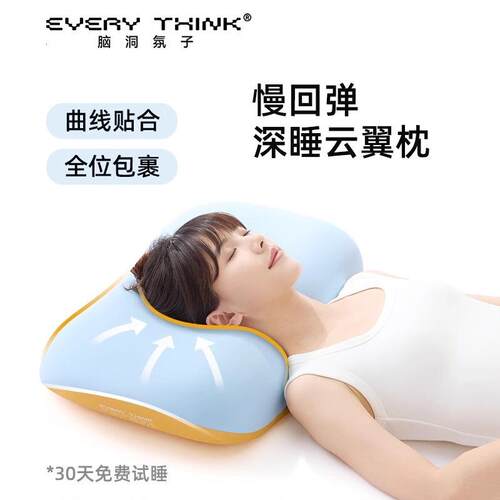 EVERYTHINK云翼枕分区侧睡护颈枕护颈椎记忆棉枕头深睡伴侣抱枕