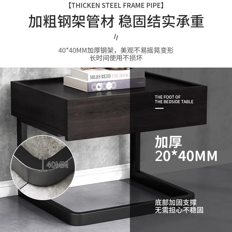 床头柜现代简约卧室床边抽屉柜意式轻奢极简艺术感创意床头置物架