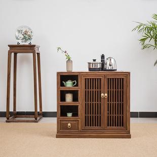 实木茶水柜原木家用玄关储物柜白蜡木茶水台餐边柜家具 新中式