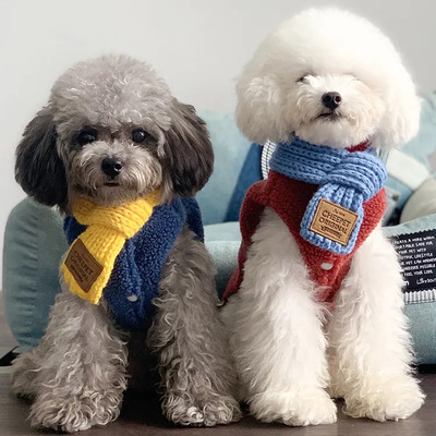 狗狗针织皮牌围巾装饰