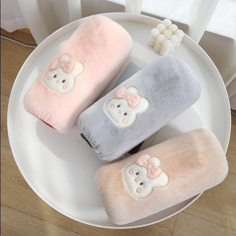 办公室工作袖套女士卡通防污套袖厨房长毛绒护袖长款家务手袖防脏