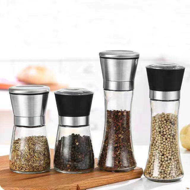 不锈钢胡椒研磨器花椒海盐咖啡瓶调料香料现磨研磨机手动研磨瓶