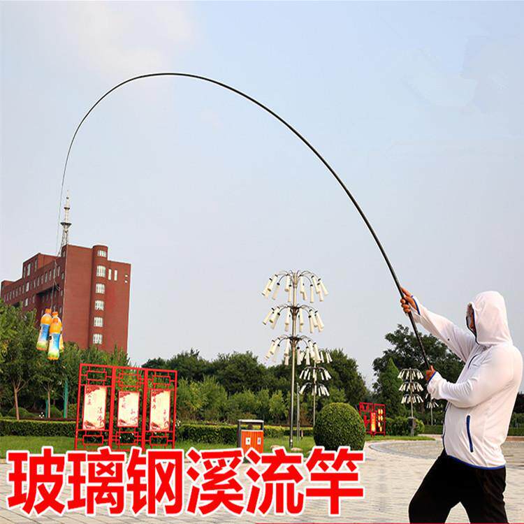 厂家供应鱼竿渔具特价玻璃钢鱼竿手竿超轻超硬短节钓鱼乐威海钓鱼