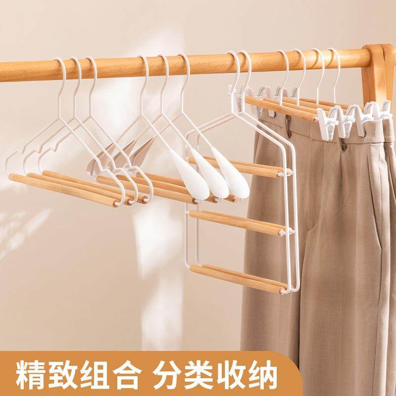 铁木衣架荷木裤架无痕双夹实木裤夹家用衬衫衣架衣裙夹晾晒衣撑