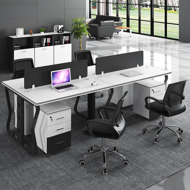 职员办公6桌椅组简约现代4人员位工电脑隔RC-116断屏合风桌子办公