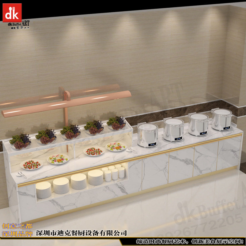 星级酒店自助餐台设计制作 dk自助餐岛台效果图 宴会厅布菲台设计
