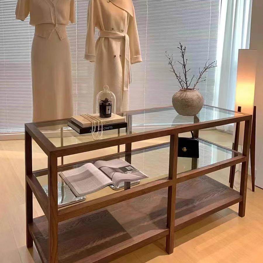 服装店玻璃中岛桌流水台饰品展示柜子置物架包包鞋子摆放台陈列台