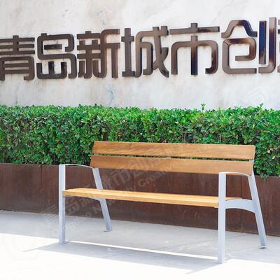工凳厂闲椅户外公休园BZY-102-椅内外座防腐木长椅园林景区商场广