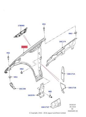 适用于17-20款路虎发现发现神行前叶子板翼子板LR080199