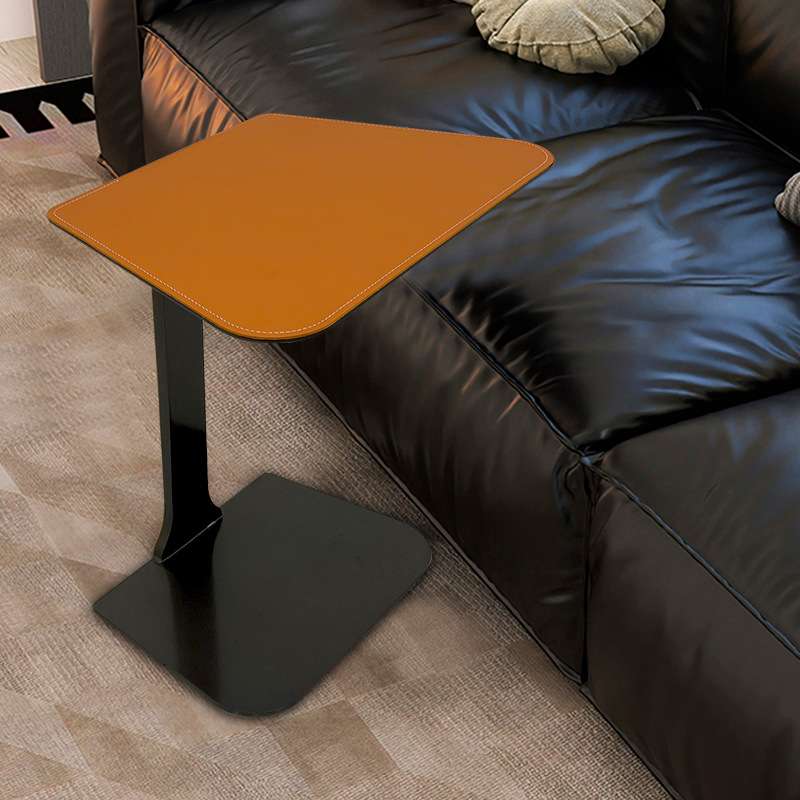 意式极简小边几马鞍皮角几沙发侧边柜客厅茶桌家用方桌小茶几金属