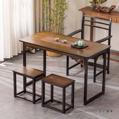 新中式实木书法桌客厅卧室桌子写字台书房书桌茶桌小型家用电脑桌