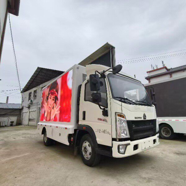 移动彩屏电子屏广告车 以小型LED广告车为例,门窗展示彩屏广告车