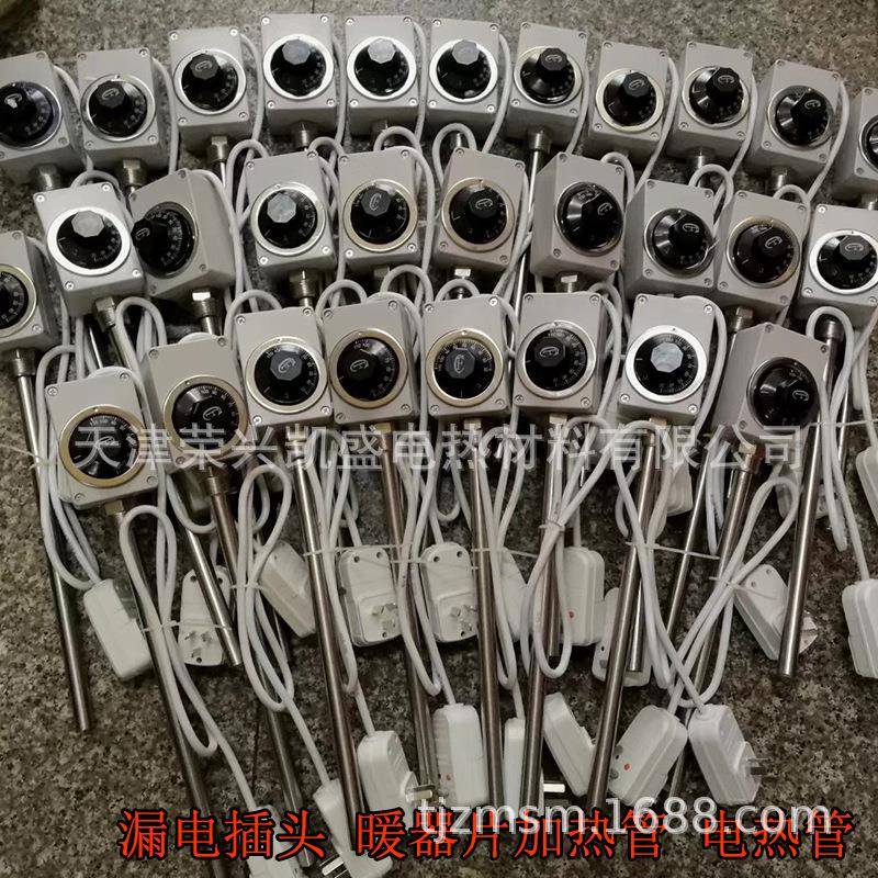 天津土暖气片电热管带温控6分加热棒带漏保插头不锈钢发热管