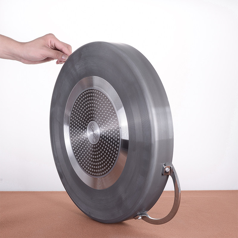 平底锅不粘c锅商用韩式大号锅烧烤肉海鲜盘生煎包煎蛋双耳烙饼煎