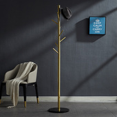 衣架落地衣帽架轻奢家用入户门口卧室单J杆立杆式 不锈钢灰色挂衣