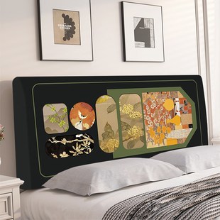 新中式古风床头罩防尘罩1.8米2米全包床J头套罩弹力通用床头防尘