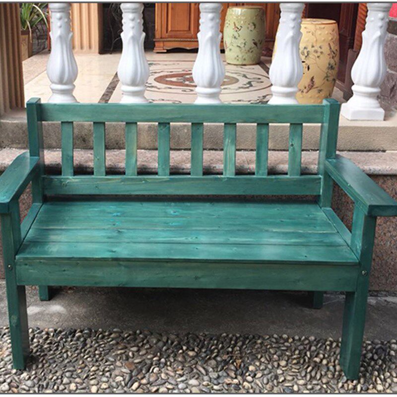 复古咖啡色做旧实木沙发椅阳台休B闲椅靠背椅客厅三人双人实木长