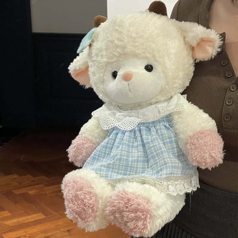 森林跑跑哈士奇毛绒n玩具睡觉抱小羊公仔床上安抚布娃娃抱枕礼物