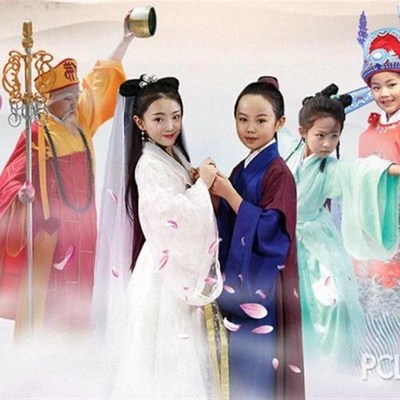 儿童汉服a古装小戏骨女古典新白娘子传奇白素贞许仙小青舞蹈演出