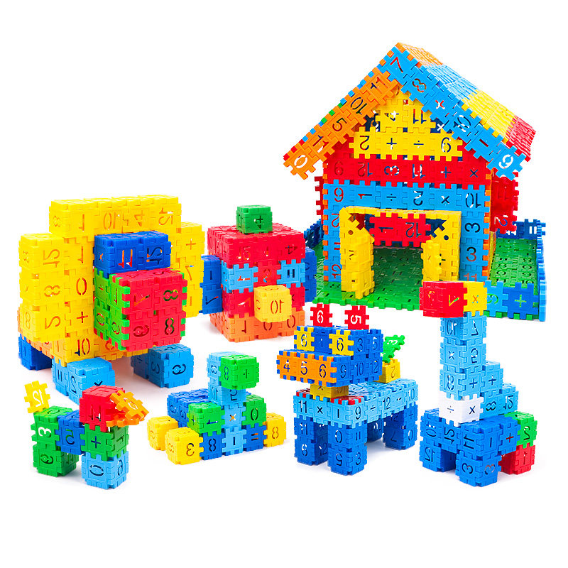 儿童雪花片拼图数字方块积木3到6岁E男孩女孩塑料拼接插装益智玩