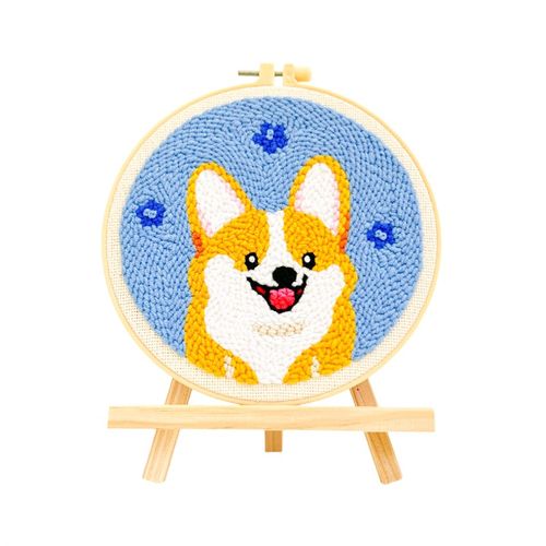 戳戳绣diy手工k刺绣材料包卡通狗狗装饰画毛线绣儿童学生初学者