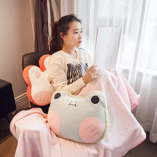 抱枕被子两用办公室午睡枕头靠枕折叠毯子二M合一汽车车载冬季保