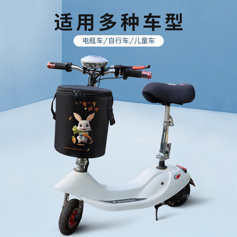 自行车篮子车筐前置蓝子电动车通用车篓帆布折叠车挂篮Z单车菜篮