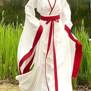 魏晋风南北朝直裾花间令战国袍夏季 汉服女古装 襦裙成人202s4新款