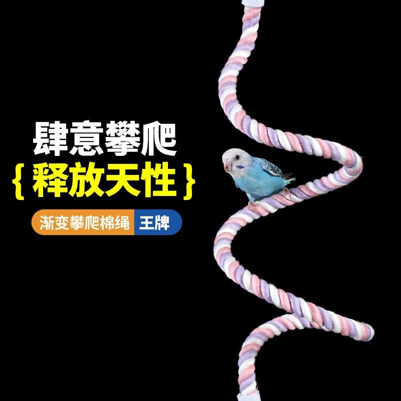 鹦鹉彩色棉绳旋转攀爬绳索站杆秋千两端I固定自由弯曲爬梯鸟笼配,宠物/宠物食品及用品,鸟玩具,淘宝优惠券,粉丝福利购,淘宝优惠卷
