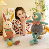 可抽拉耳朵兔子玩偶睡觉抱t枕毛绒玩具安抚娃娃情侣礼物公仔男女