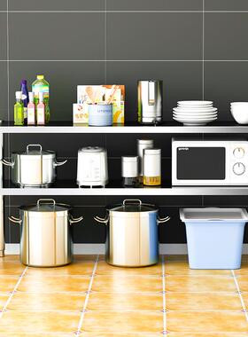 9柜U厨落地房两层餐边柜层子不锈双钢置物F766SSHJ架货架桌子收纳