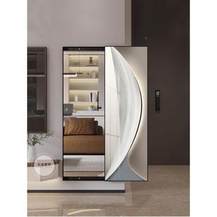 全身平镜子装饰画移门可遮挡隐形开门OUZ隐式形穿镜衣玄关装饰画