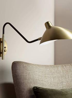 新款LE床D美式摇插入式壁卧室头灯书臂FB-02280桌阅读伸缩折叠墙