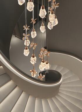 轻奢晶楼水梯吊灯tb-78221代创意复式楼别大厅挑空现楼梯间loft公