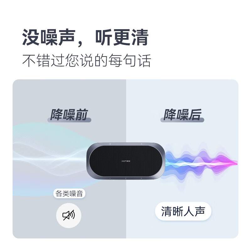 思必驰M12视频会议全向麦克风音箱AI智能降噪中大型会议室12麦