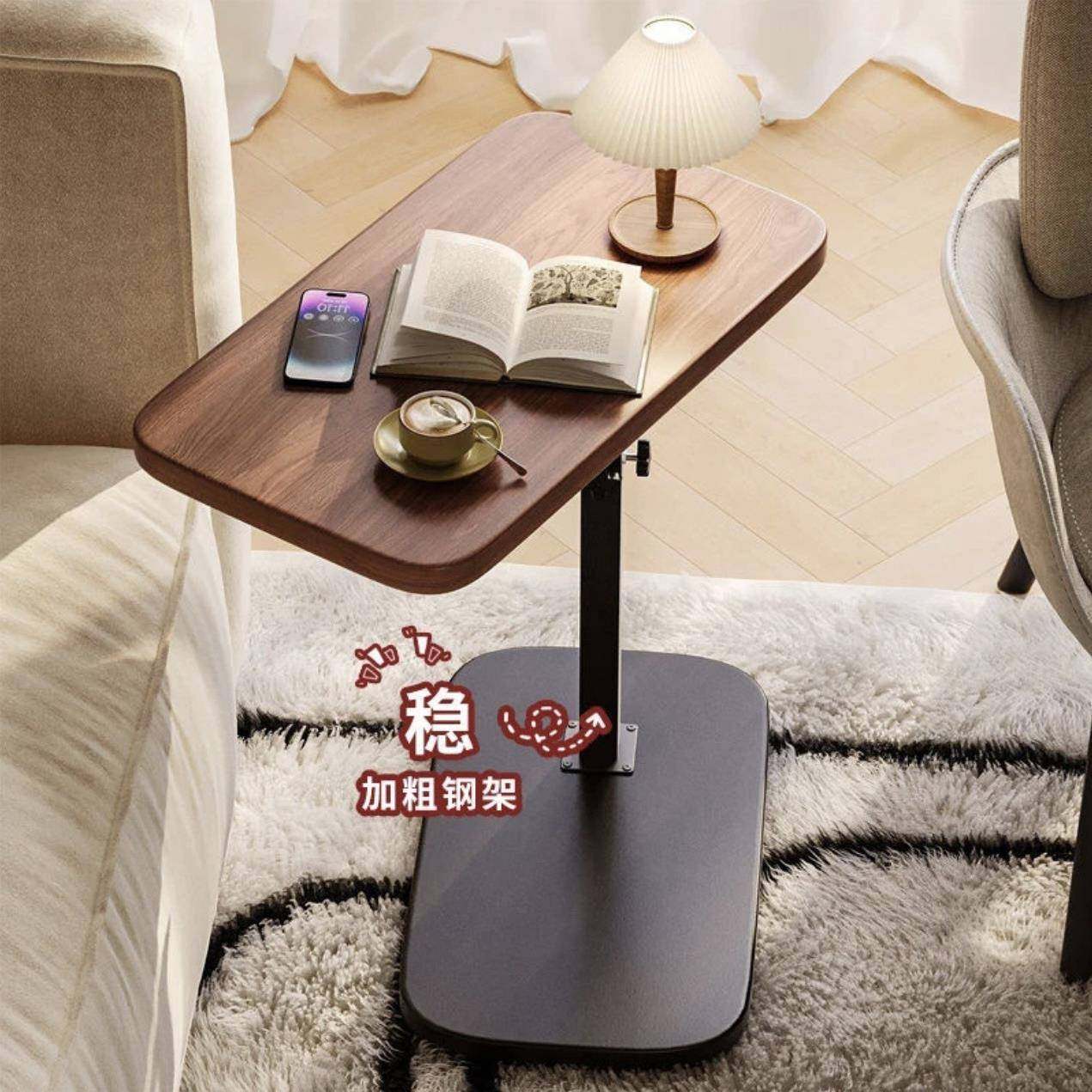 可升降家用阳台床边置物架小茶几边几移动沙发摆件床边桌客厅卧室