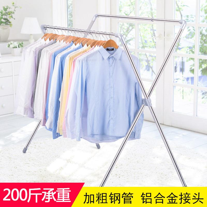 晾衣架落地折叠不锈钢双杆式阳台晒衣架晒被子室内伸缩家用凉衣架