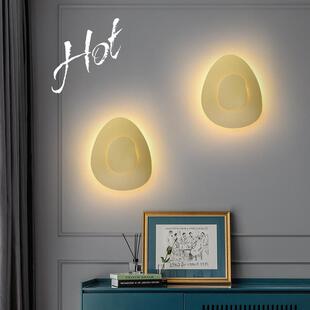 现代简约轻奢风壁灯床头过道走廊楼梯金属壁灯鹅卵石造型创意壁灯