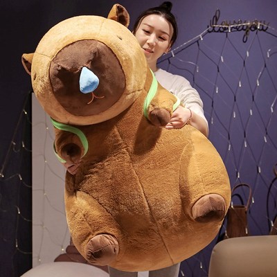 卡皮巴拉公仔超大号毛绒玩具流鼻涕的H水豚玩偶吧啦娃娃生日礼物