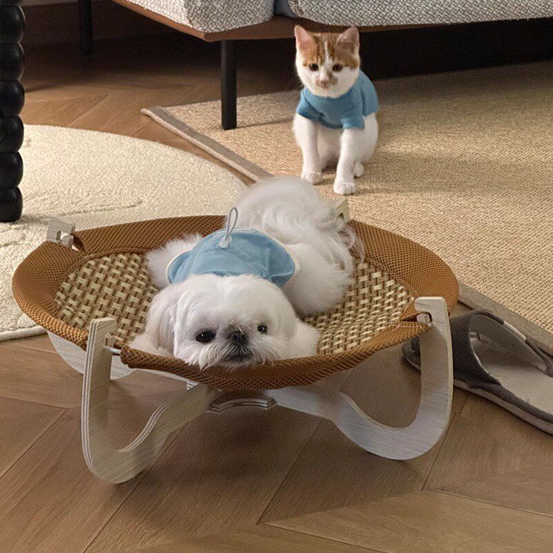 猫窝四季通d用行军床猫窝狗狗凉席吊床可拆洗狗窝透气宠物冰垫用