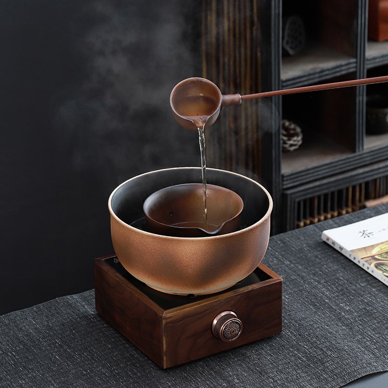 围炉煮茶器古法粗陶煮茶炉合璧煮B茶壶煮茶碗套装电陶炉陶瓷煮茶