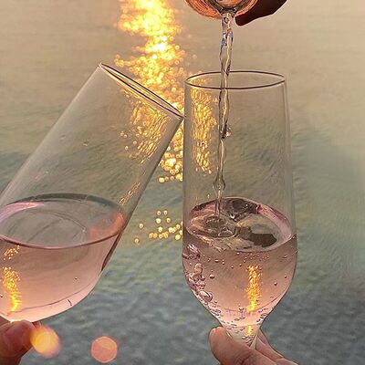 欧式香槟杯6只装水晶香槟杯起泡酒高脚杯创N意高颜值葡萄鸡尾酒杯