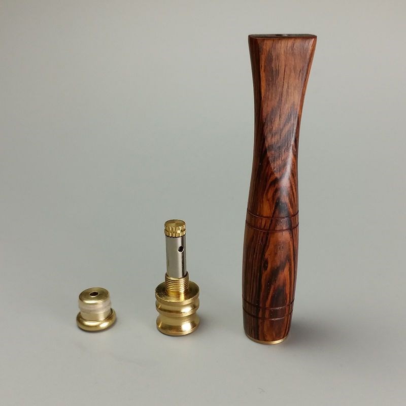 黄花梨烟嘴紫檀过滤嘴实木金属拉杆滤芯可清洗循环粗W中细一体三