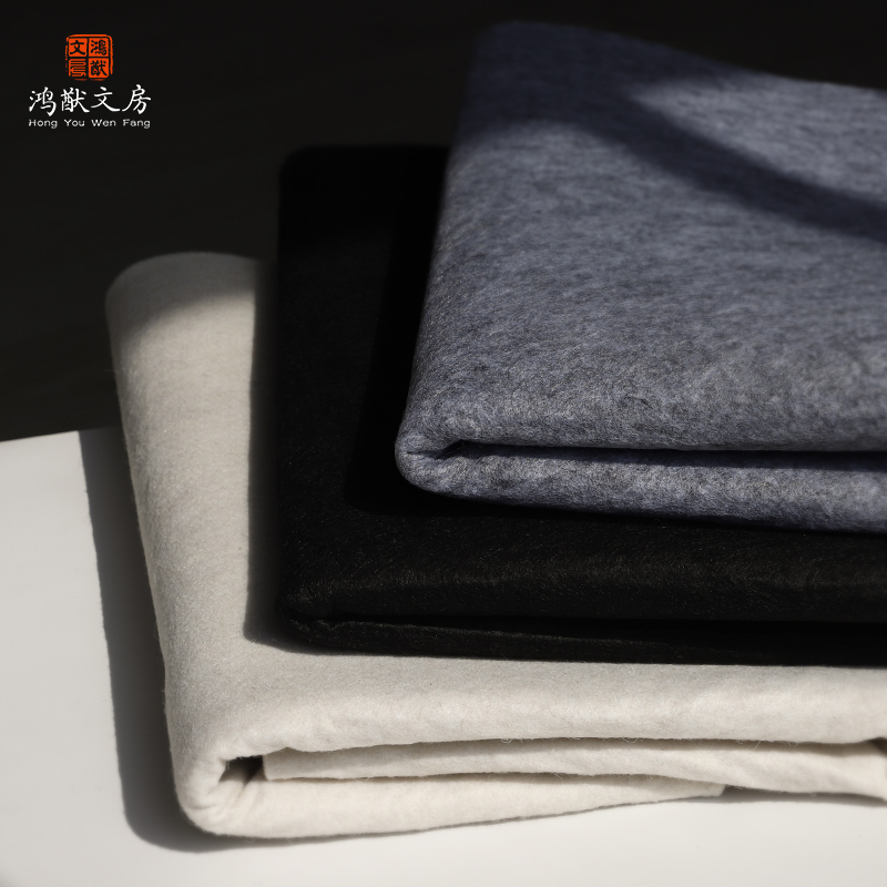 加厚书画毛毡垫学生书i法桌垫子白色灰色黑色专用写毛笔字垫的毛