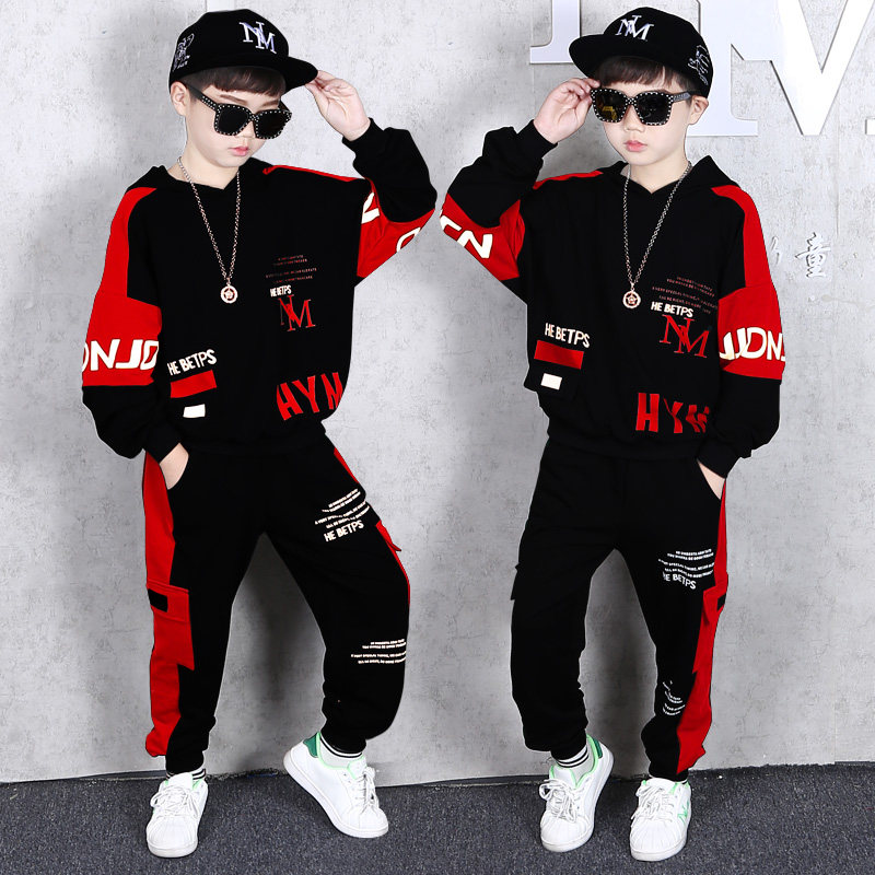 儿童架子鼓演出服男童街舞服装嘻哈潮服帅气秋装加绒套Y装走秀衣