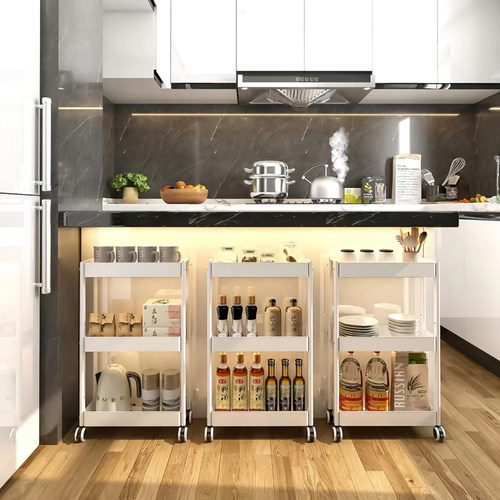 层高可调节夹缝j置物架洗衣机侧落地小推车阳台厨房客厅浴室收纳