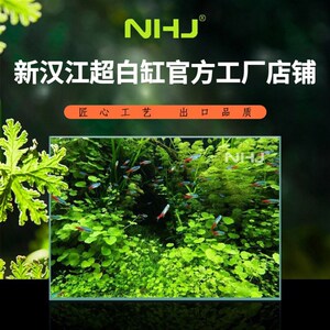NHJ新汉江金晶玻璃超白鱼缸定做超白缸小中O大型鱼缸生态缸溪流缸