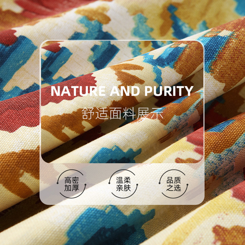 碎花夏季纯棉加厚老粗布s床单单件纯棉三件套沙发布活性帆布料定