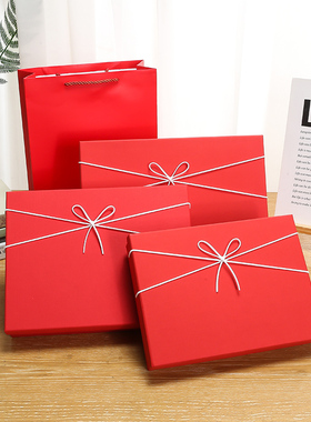 喜庆大红色结婚礼盒m回礼包装盒伴手礼品盒空盒包装礼物盒定制log