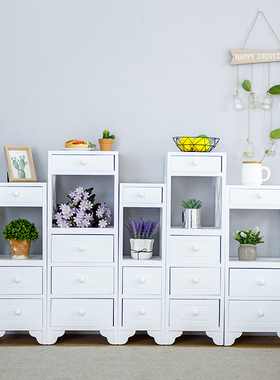 缝隙收纳边柜20/25cmt 迷你实木多层小窄柜子 卫生间抽屉式储物柜